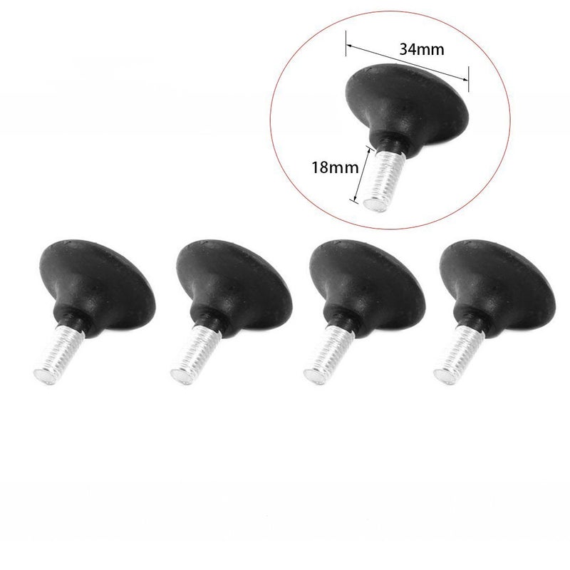YXQ Leveling Foot M8 Screw On Threaded 34mm Base for Furniture Leg (4 Pcs) - Image 2